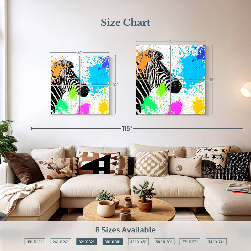Brampt Zebra I, 32'' H x 32'' W