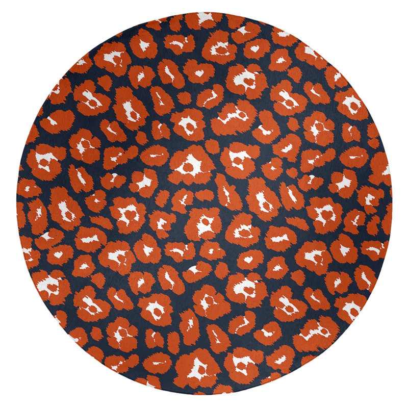 Animal Print Indoor Rug, Round 5'