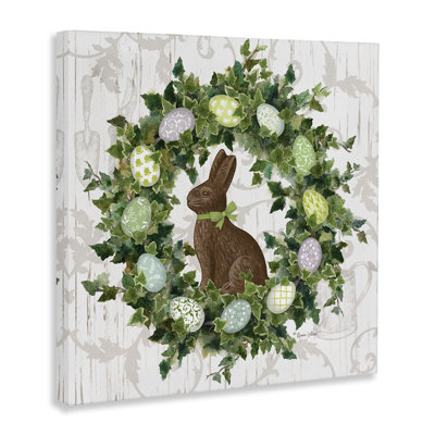 «Spring Spring Egg Wreath», art mural sur toile par Annie Lapoint