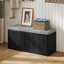 Banc cannelé de rangement pour chaussures avec coussin, banc d'entrée à 2 niveaux avec rangement, armoire à chaussures cachée, bancs d'entrée avec rangement, pour couloir, salon, chambre à coucher