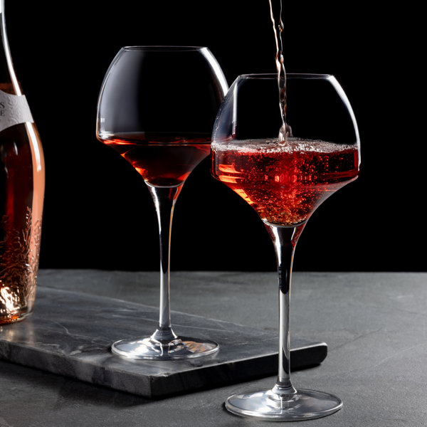 Viski Seneca Modern Wine Glasses - Long Stem Wine Glass Set for Red or  White Wine - Dishwasher Safe Crystal 15.5oz Set of 2