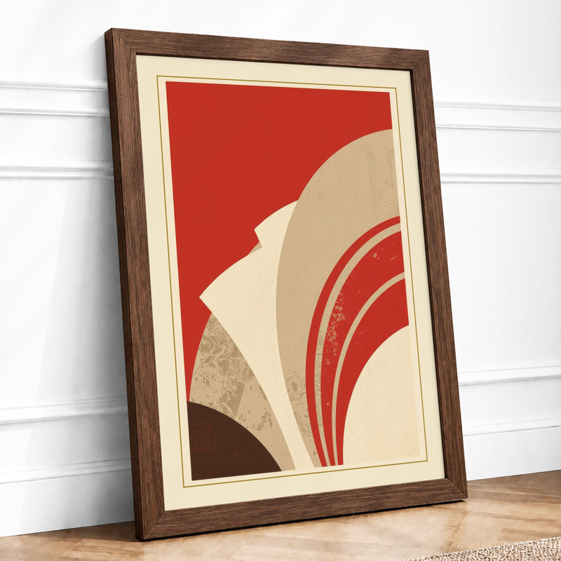 Radiating Forms Art Deco - Print, Walnut, A4 - 29.7 x 21.0 cm