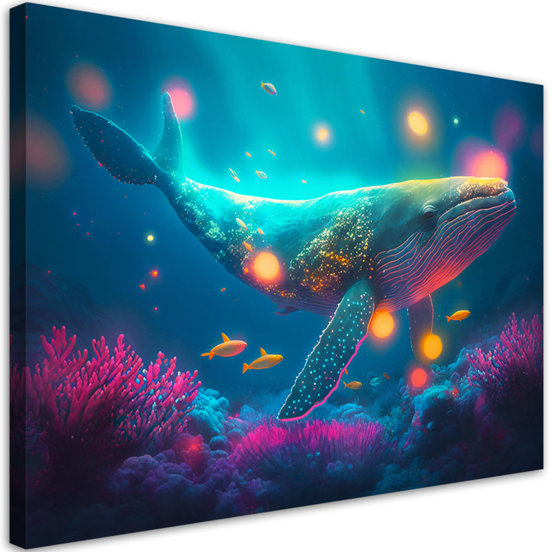 Magical Whale - No Frame Print on Canvas, 70cm H x 100cm W