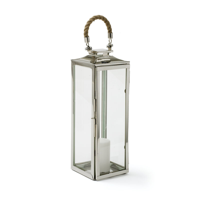 Lanterne en verre et métal haute