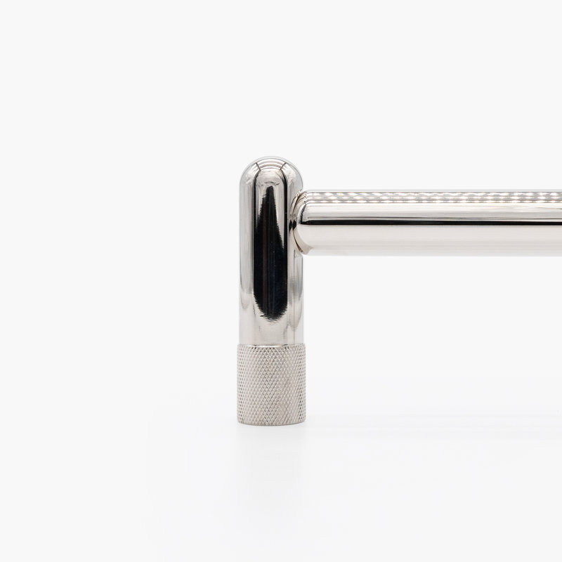 Poignée d'appoint moletée, 12", Nickel poli