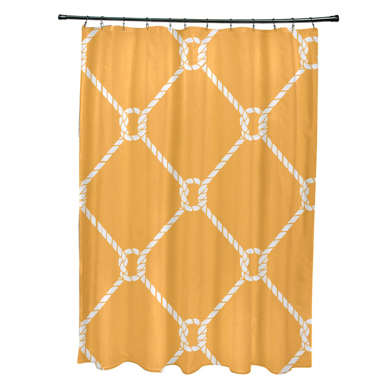 Rideau de douche simple à motif géométrique Farmborough, Jaune