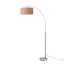 Lampe de chevet arquée Float 75 po H, abat-jour cylindrique en toile de jute, nickel satiné-413314064-413314065