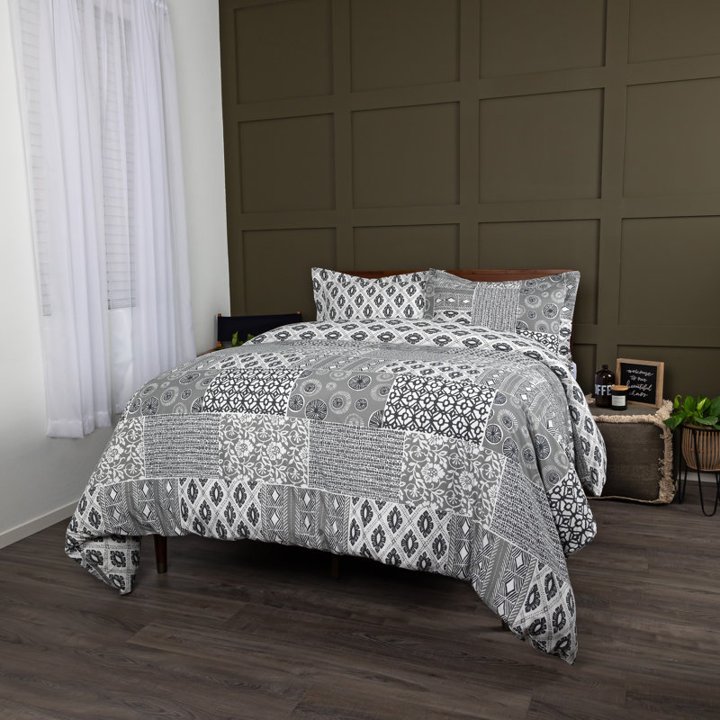 Gray King Reversible Down Alternative Microfiber Comforter Set