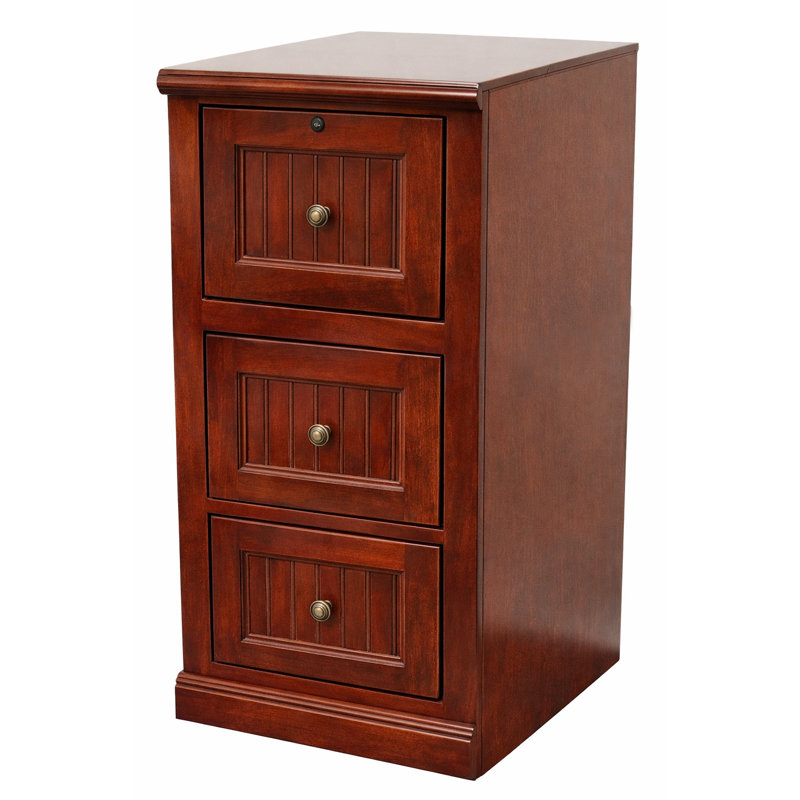 18.25'' Wide 3 -Drawer Solid Wood File Cabinet, Dark Blue