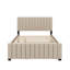 Full Velvet Platform Bed With Twin-Sized Pull-Out Trundle Compartment-1478459268
