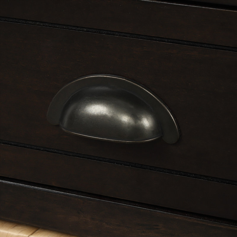 Banc de rangement rustique avec 3 tiroirs et 3 paniers, Espresso