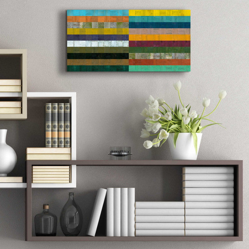«Wooden Abstract VIII» par Michelle Calkins, H 12 po x l 24 po