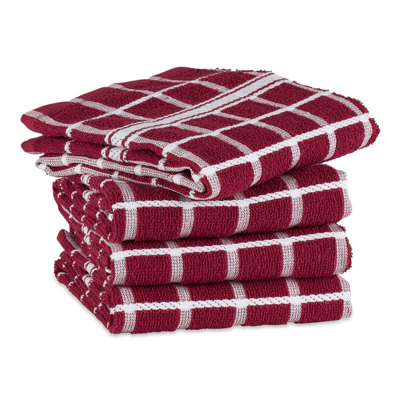Cotton Waffle Tea Towel Kitchen Towel, Wine