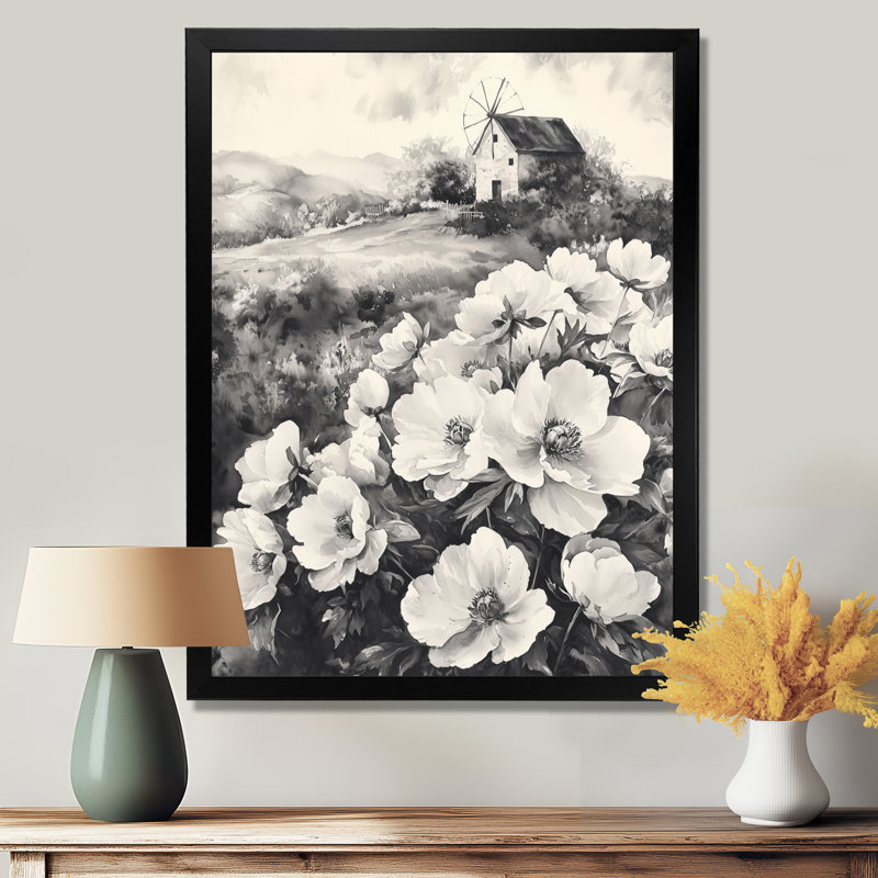 Eiland - Salon d'art mural floral, H 40 po x l 30 po, Noir, noir, noir, noir, Reproduction encadrée d'une seule photo