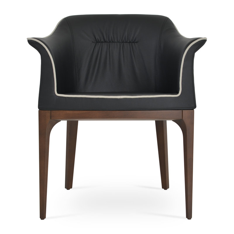 Fauteuil l 27 po London, Similicuir noir