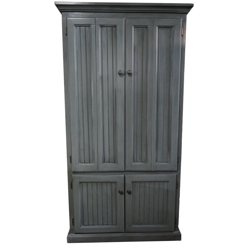 Neasa Solid Wood Base Armoire Desk, Tempting Turquoise