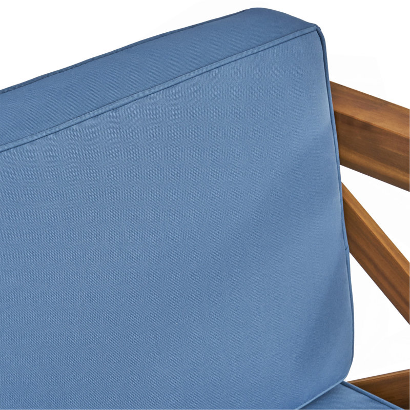 Fauteuil club Brava, Bleu, Teck