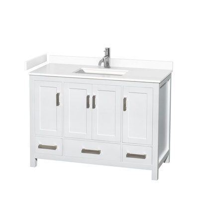 Meuble-lavabo simple autoportant avec plateau en marbre Sheffield
