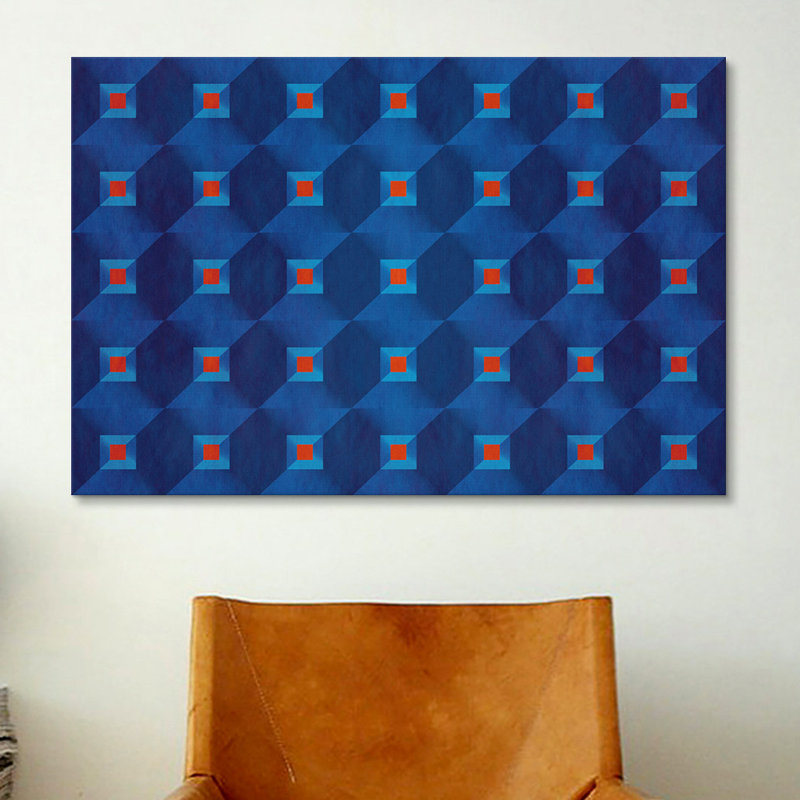 Albree Modern Pattern II, impression sur toile, H 18 po x l 26 po x P 1,5 po, Toile avec cadre flottant noir, Pas de tapis