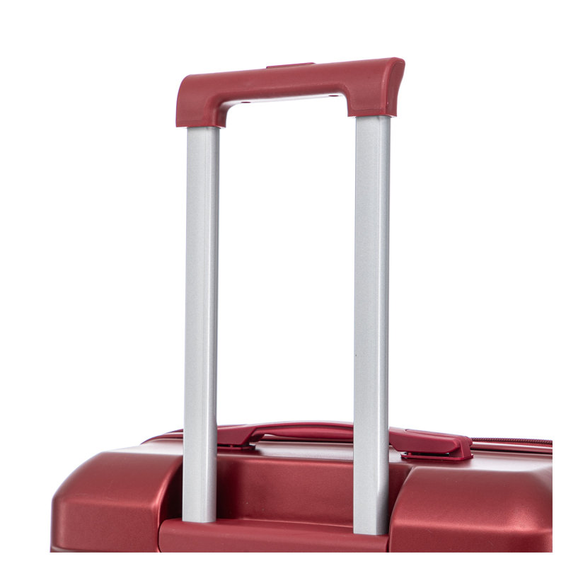 Valise à roulettes rigide 28 pouces en ABS rouge vin - Grande valise à carreaux pour un voyage prolongé