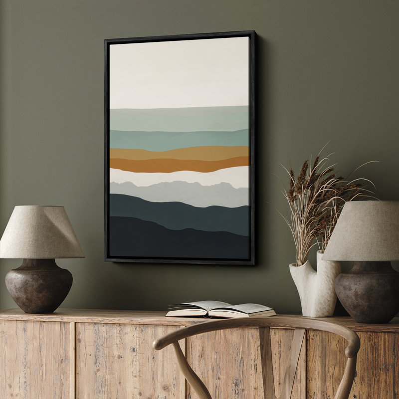 Art mural encadré abstrait rétro antique classique pour chambre à coucher, Noir, H 24 po x l 16 po