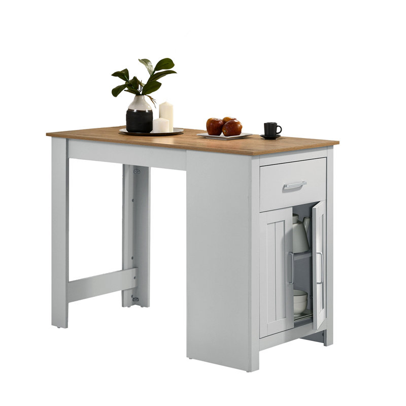 Carraton 47"Small Space Counter Height Dining Table With Cabinet And Drawer Storage