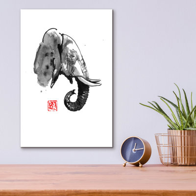 Bungalow Rose «Elephant Profile» par Pechane, art mural en verre acrylique, 24 po x 36 po