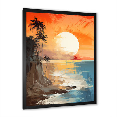 Coucher de soleil sur la côte du paradis côtier V - art mural minimaliste côtier