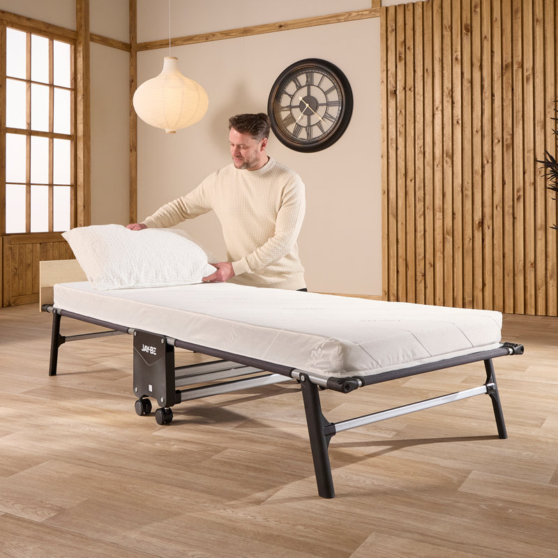  Lit de bébé pliant RE32 en chêne avec matelas confortable, simple 32 po x 77 po RE32