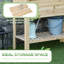Lit de jardin surélevé en bois avec tablette de rangement Naturel