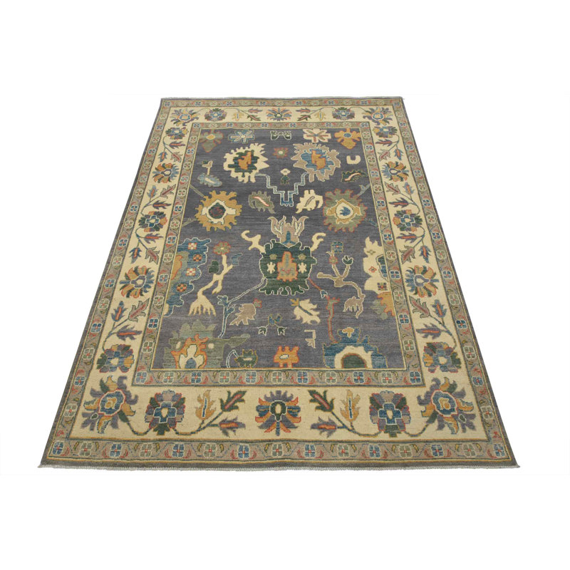 Tapis mauve en laine nouvel âge 5 pi 9 po x 7 pi 10 po Myesia