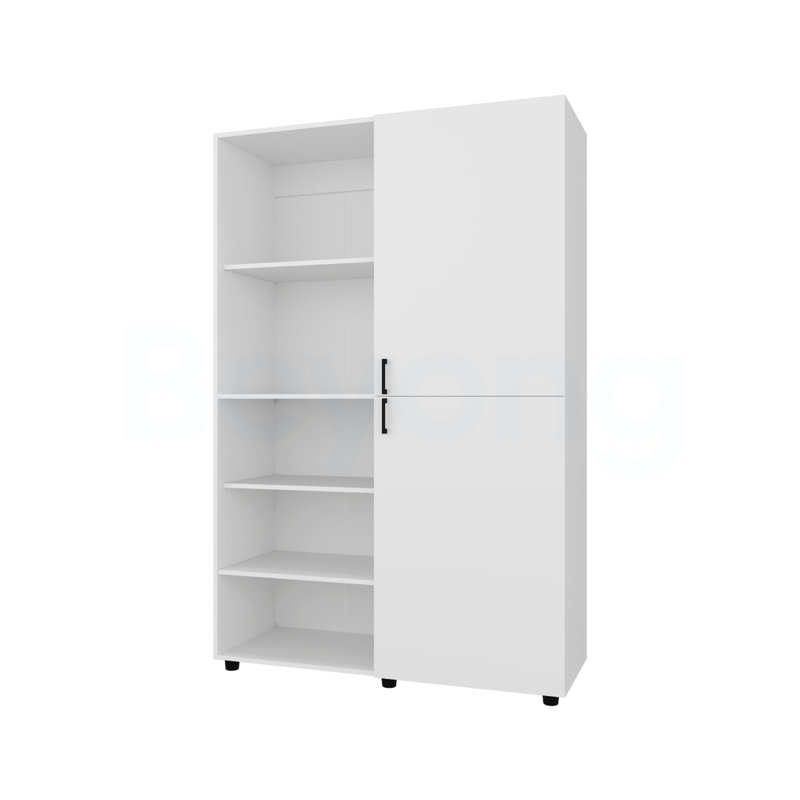 Armoire blanche à 2 portes avec rangement ouvert, Blanc