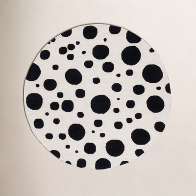 Camey Ivory Black Hand-Tufted Rug