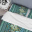 Motif à rayures vertes et bleues - Ensemble de housse de couette abstrait - Microfibre de polyester-1361135785