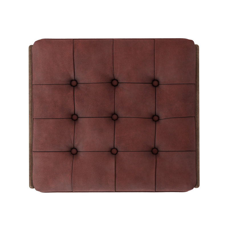 Halston Ottoman-Dulane Moss, Nubuck Burgundy