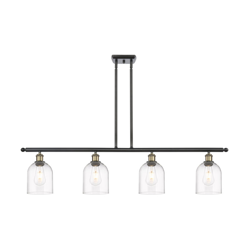 Odaniel 4 - Light Kitchen Island Pendant, Black Antique Brass, Clear