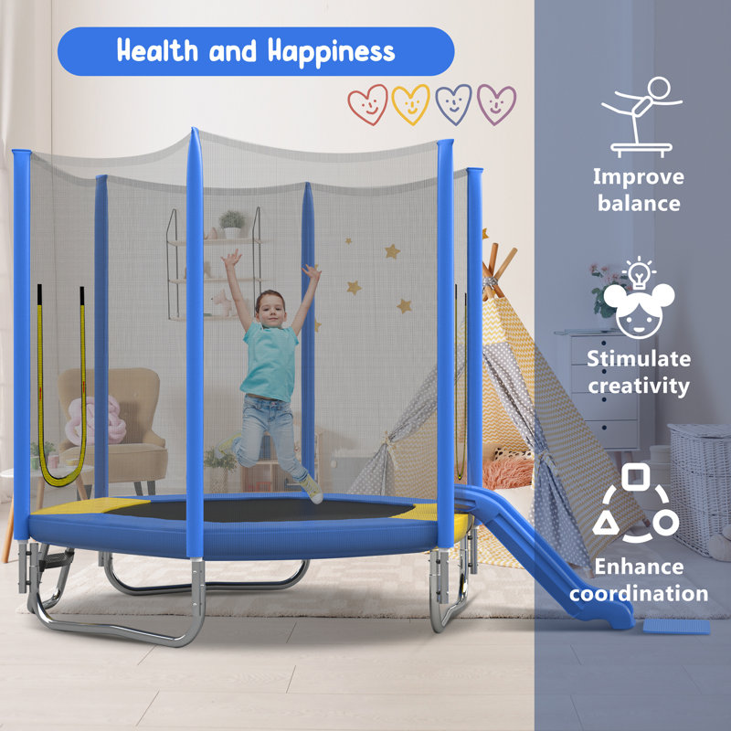 Trampoline pour enfants_79X115X115, Bleu