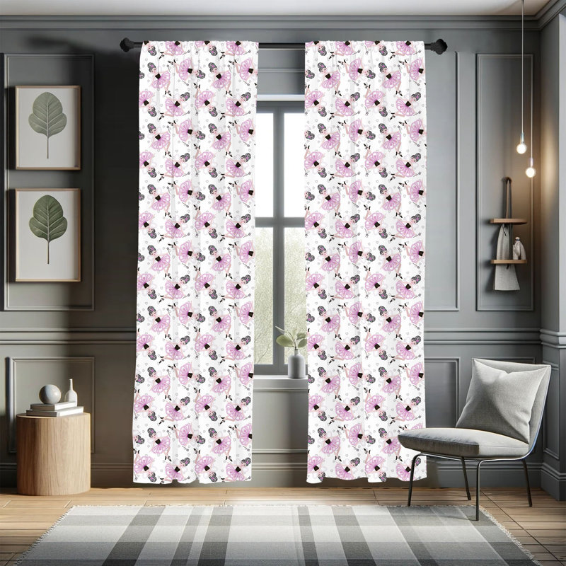 Paire de rideaux semi-transparents avec passe-tringle Ballet, 28 po x 63 po