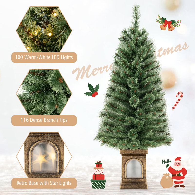 Arbre de Noël artificiel éclairé 4 pi