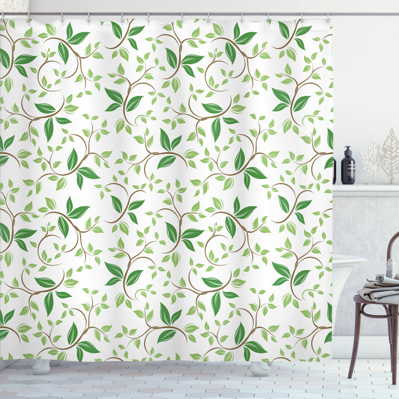 Floral Shower Curtain with Hooks Included, 84" H x 69" W