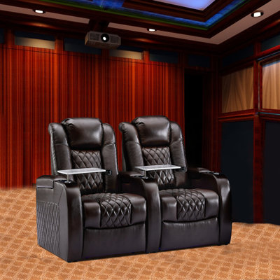 Chaise de théâtre avec ports USB et porte-gobelets (ensemble de 2)
