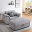 Fauteuil simple 47 po avec accoudoirs en velours côtelé avec rangement et repose-pieds USB-741132398