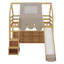 Lit mezzanine simple en bois avec tente-576023106