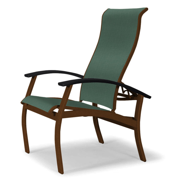 Chaise de patio Askar, Vert forêt 22D Sunbrella® vert, Noir, Kona texturé