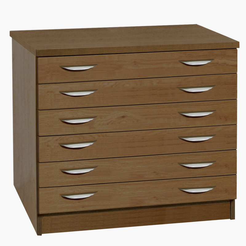 4 -Drawer Storage Cabinet, English Oak
