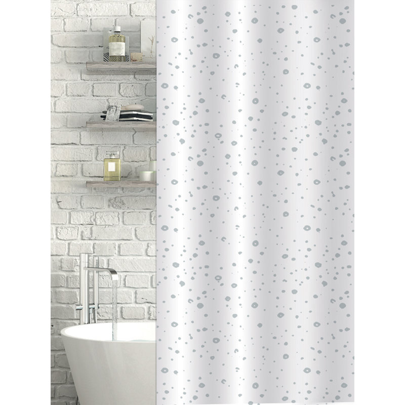 Droplets White Shower Curtain