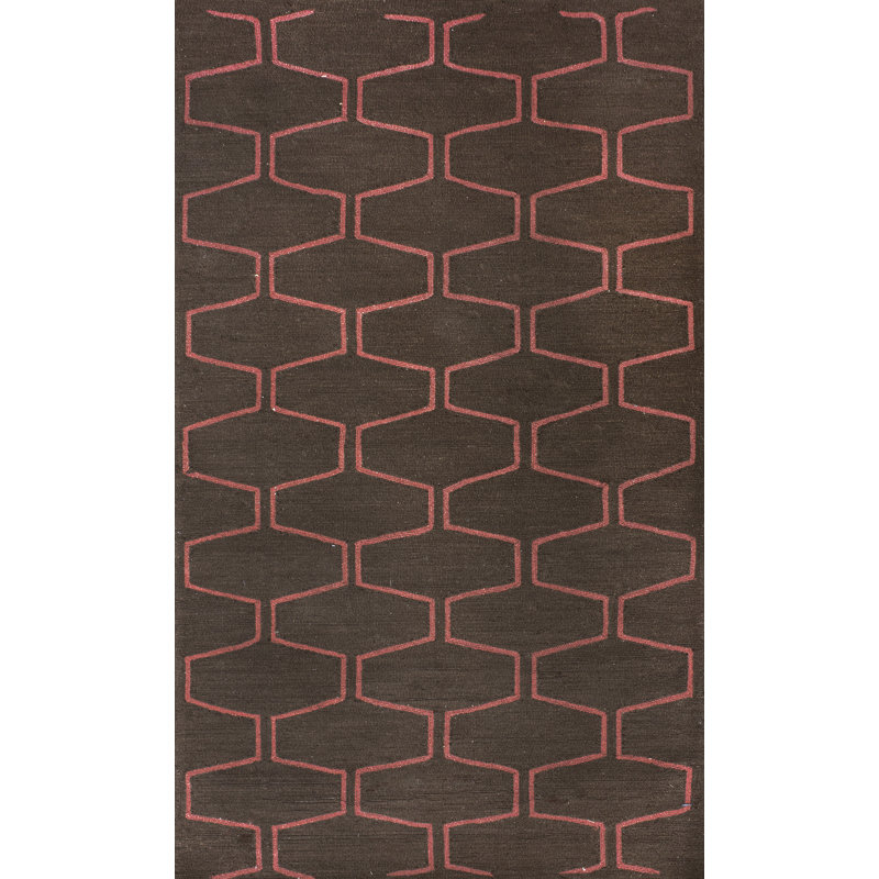 Tapis contemporain brun Wolfenbarger, Rectangle 3 pi 7,2 po x 5 pi 6 po
