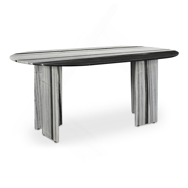 Table de salle à manger ovale en marbre Panda