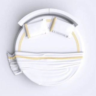 400TC Triple Embroidery Sateen Solid Cotton Round 4 Piece Sheet Set Fitted Sheet Fits Upto 16" Deep Pocket