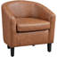 Fauteuil demi-tonneau en cuir 28 po Seldon-1892644210